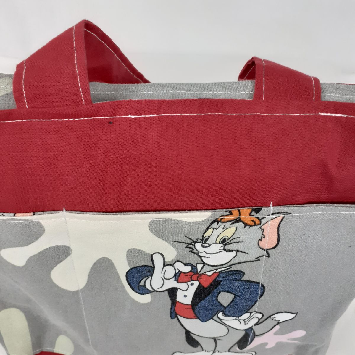 Sac à couture Tricot - Rouge Tom et Jerry (3) - Fait main Comme neuf - Vue 4 - 